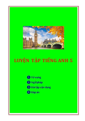 Luyện chuyên sâu và bài tập tập môn Tiếng Anh Khối 5